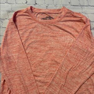 Reel Life Heathered Long Sleeve Logo Fishing Shirt